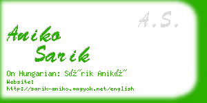 aniko sarik business card